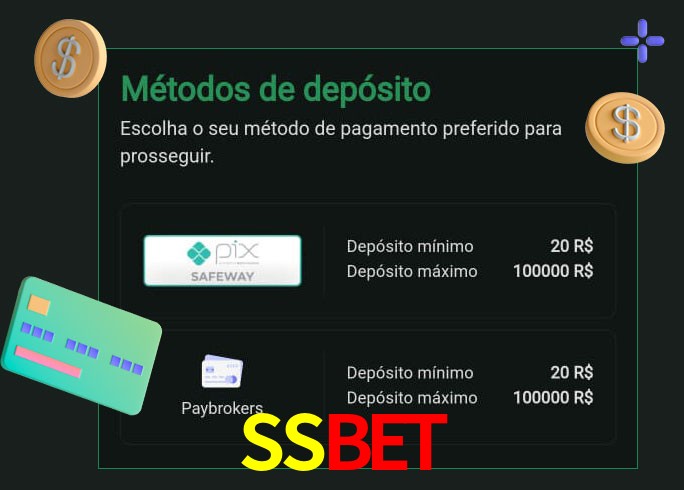 O cassino SSbet oferece uma grande variedade de métodos de pagamento